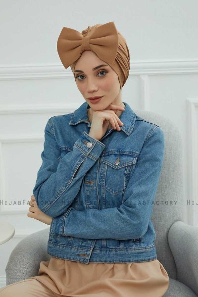 Julia - Lysebrun Bomuld Turban