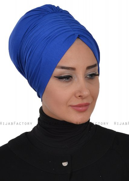 Wilma - Blå Bomuld Turban - Ayse Turban