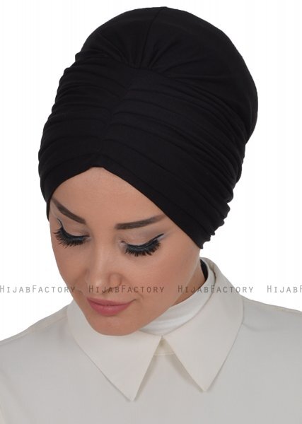 Wilma - Sort Bomuld Turban - Ayse Turban