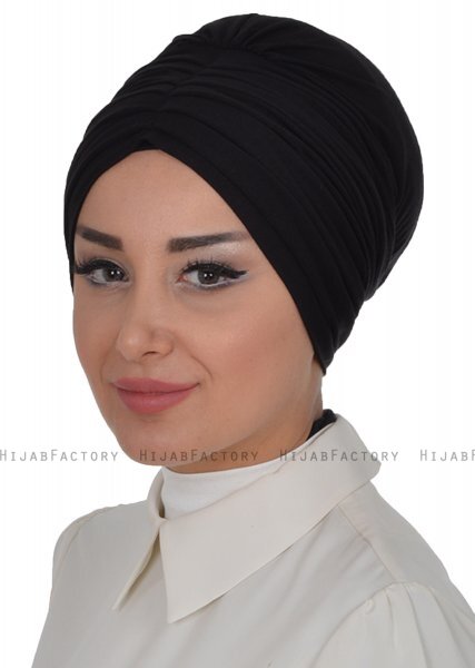 Wilma - Sort Bomuld Turban - Ayse Turban