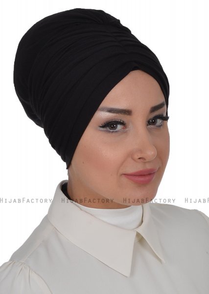 Wilma - Sort Bomuld Turban - Ayse Turban