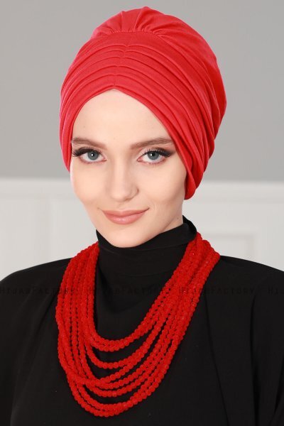 Wilma - Rød Bomuld Turban - Ayse Turban