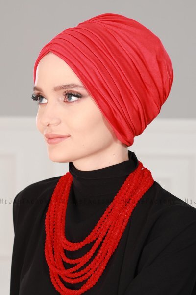 Wilma - Rød Bomuld Turban - Ayse Turban