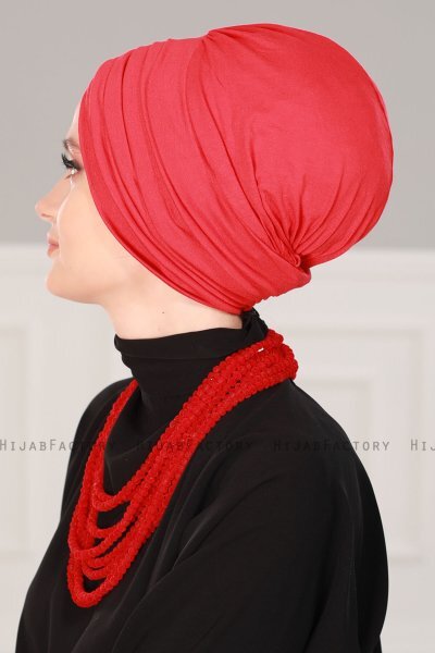 Wilma - Rød Bomuld Turban - Ayse Turban