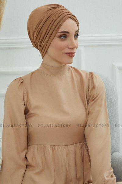 Wilma - Lysebrun Bomuld Turban