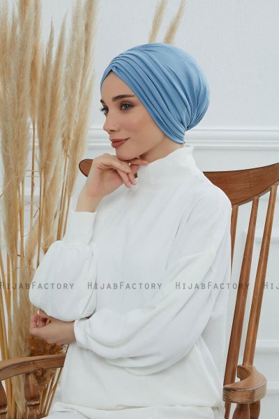 Wilma - Sky Blue Bomuld Turban