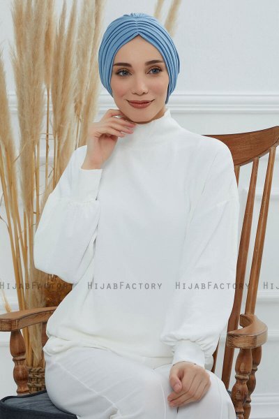 Wilma - Sky Blue Bomuld Turban