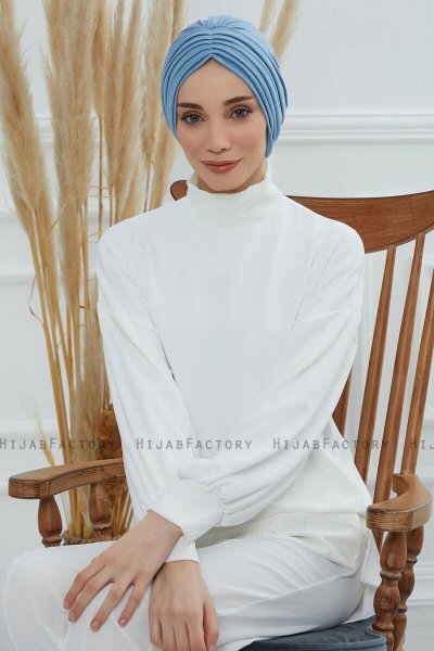 Wilma - Sky Blue Bomuld Turban
