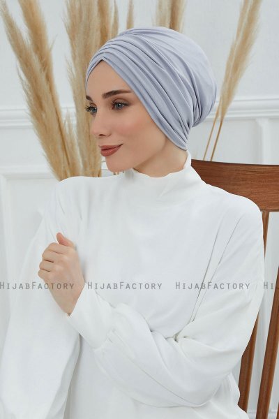 Wilma - Lysegrå Bomuld Turban