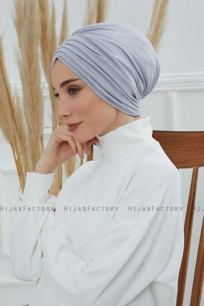 Wilma - Lysegrå Bomuld Turban
