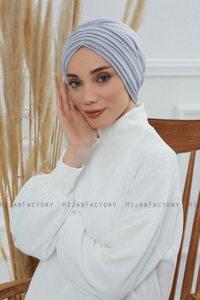 Wilma - Lysegrå Bomuld Turban