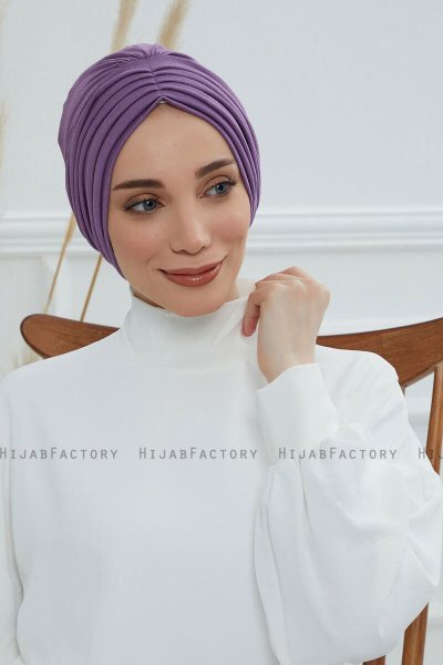 Wilma - Violet Bomuld Turban