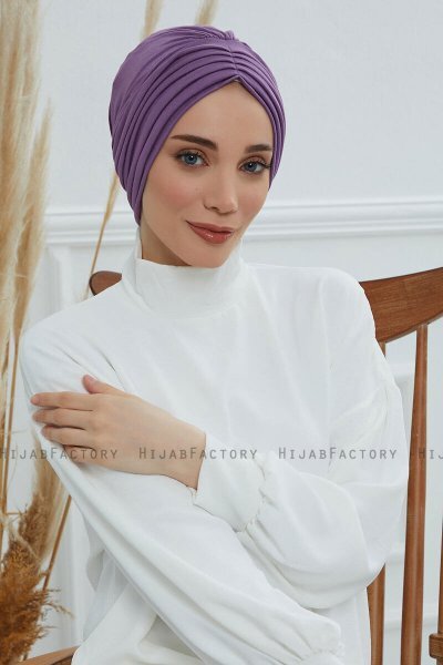 Wilma - Violet Bomuld Turban