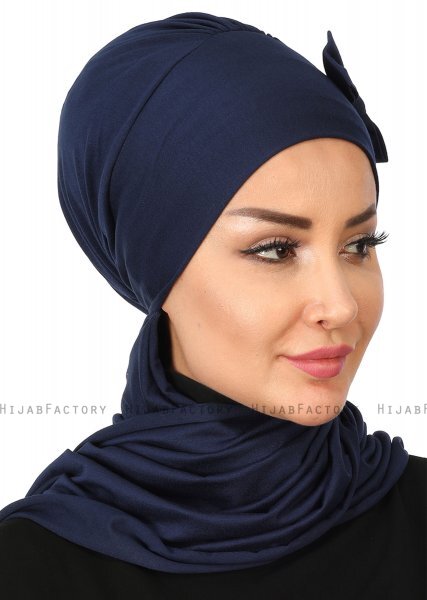 Bianca - Marine Blå Bomuld Turban