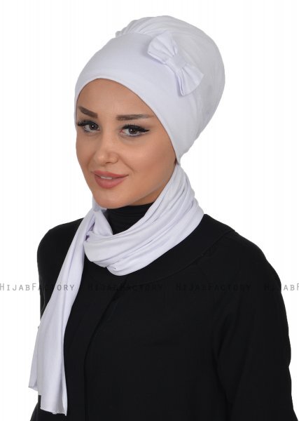 Bianca - Hvid Bomuld Turban