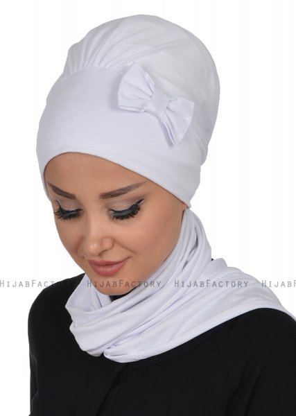 Bianca - Hvid Bomuld Turban