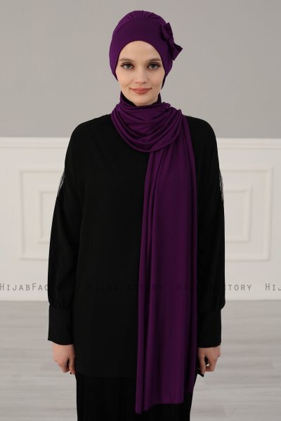 Bianca - Lilla Bomuld Turban