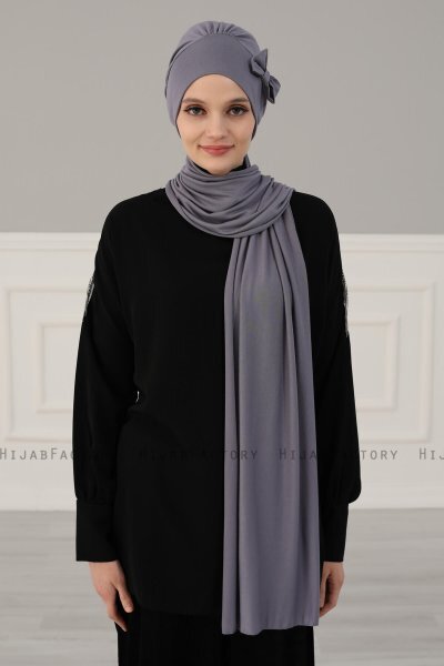 Bianca - Grå Bomuld Turban
