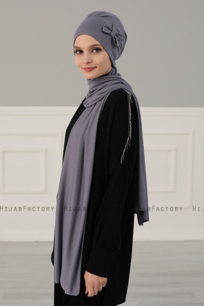 Bianca - Grå Bomuld Turban