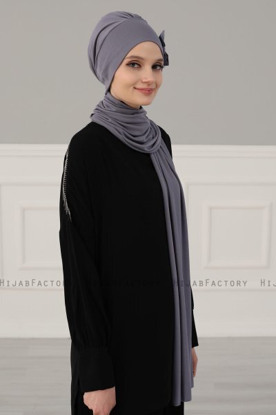 Bianca - Grå Bomuld Turban