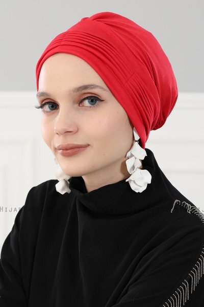 Linda - Rød Bomuld Turban - Ayse Turban
