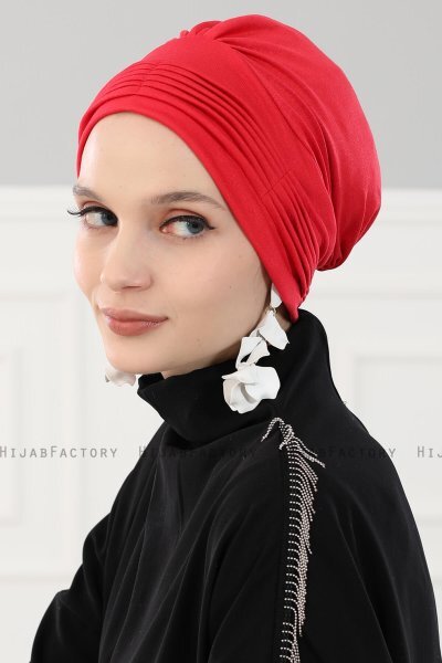Linda - Rød Bomuld Turban - Ayse Turban