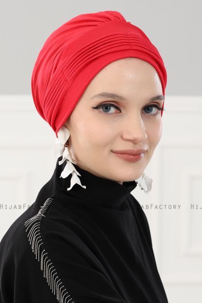 Linda - Rød Bomuld Turban - Ayse Turban