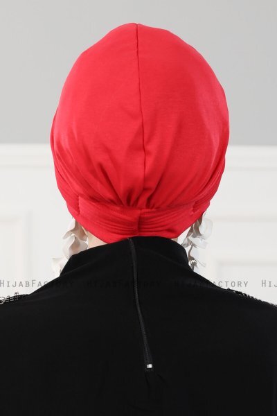 Linda - Rød Bomuld Turban - Ayse Turban