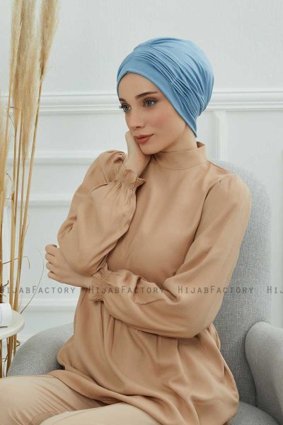 Linda - Sky Blue Bomuld Turban