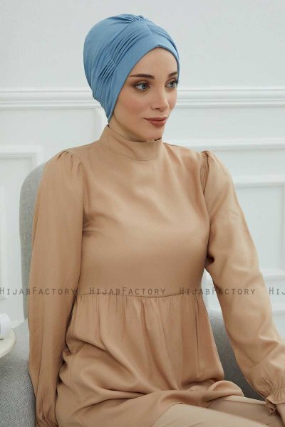 Linda - Sky Blue Bomuld Turban