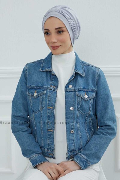 Linda - Lysegrå Bomuld Turban