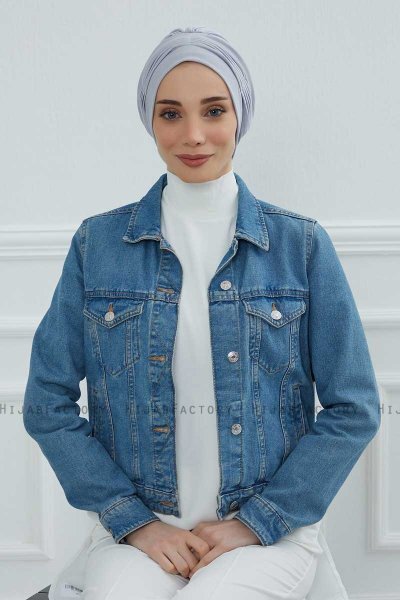 Linda - Lysegrå Bomuld Turban