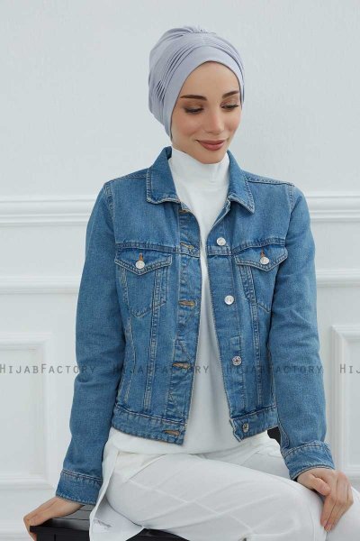 Linda - Lysegrå Bomuld Turban