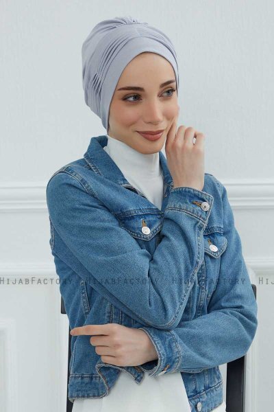 Linda - Lysegrå Bomuld Turban