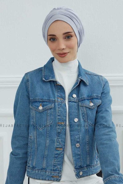 Linda - Lysegrå Bomuld Turban