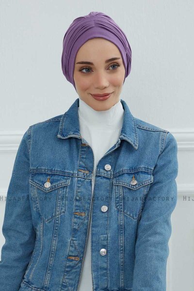 Linda - Violet Bomuld Turban