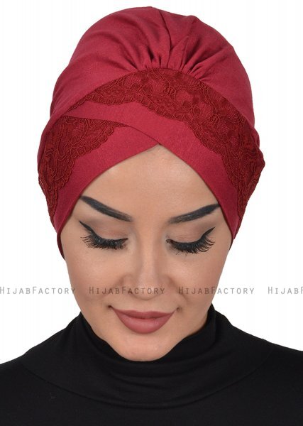 Molly - Bordeaux Lace Bomull Turban