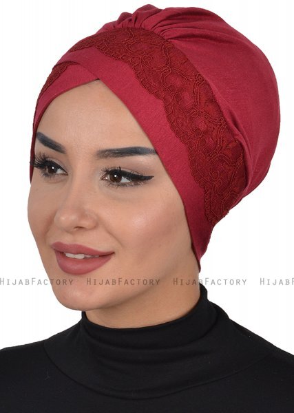 Molly - Bordeaux Lace Bomull Turban