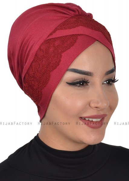 Molly - Bordeaux Lace Bomull Turban