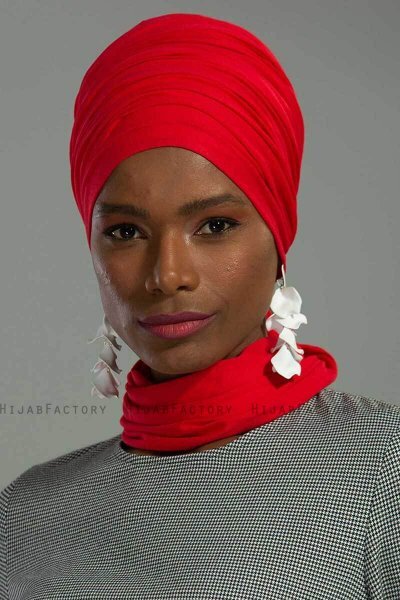 Rebecca - Rød Bomuld Turban - Ayse Turban