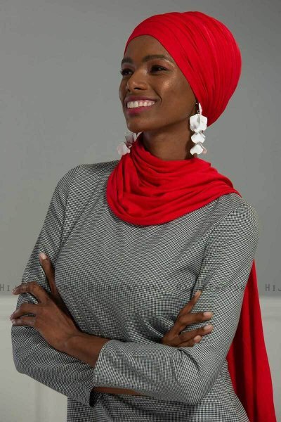 Rebecca - Rød Bomuld Turban - Ayse Turban