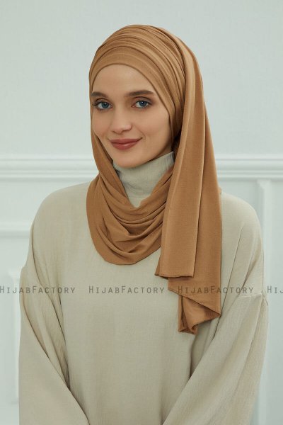 Rebecca - Lysebrun Bomuld Turban
