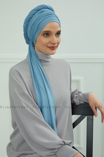 Rebecca - Sky Blue Bomuld Turban