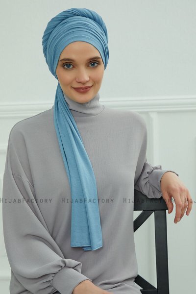 Rebecca - Sky Blue Bomuld Turban