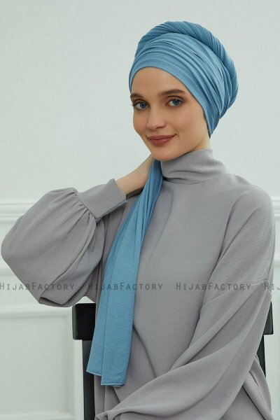 Rebecca - Sky Blue Bomuld Turban