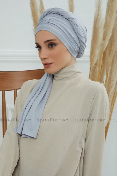 Rebecca - Lysegrå Bomuld Turban