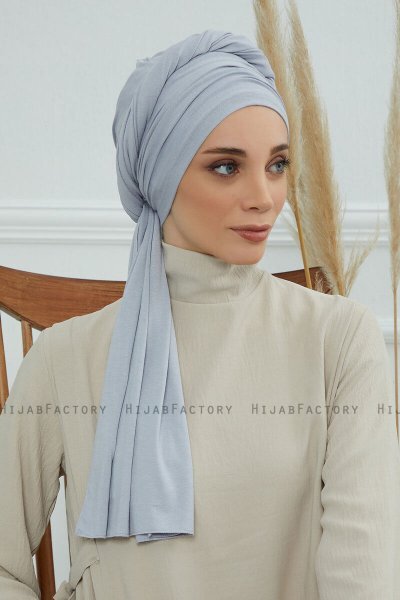 Rebecca - Lysegrå Bomuld Turban
