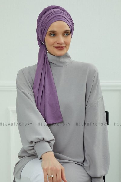 Rebecca - Violet Bomuld Turban