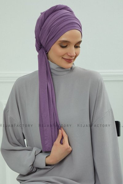 Rebecca - Violet Bomuld Turban