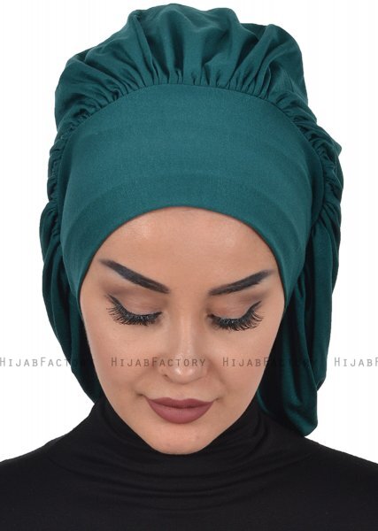 Isabella - Mørkegrøn Bomuld Turban - Ayse Turban